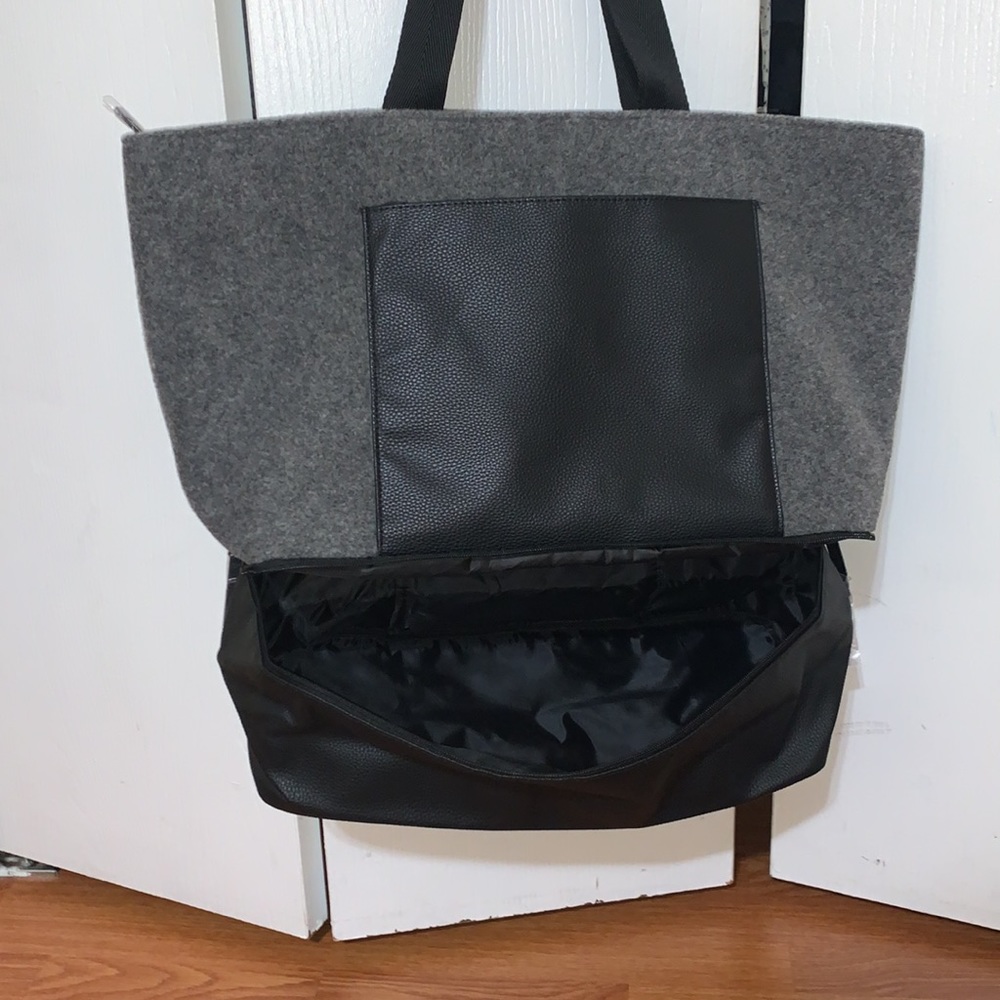 DSW faux wool & leather tote - Picture 6 of 9